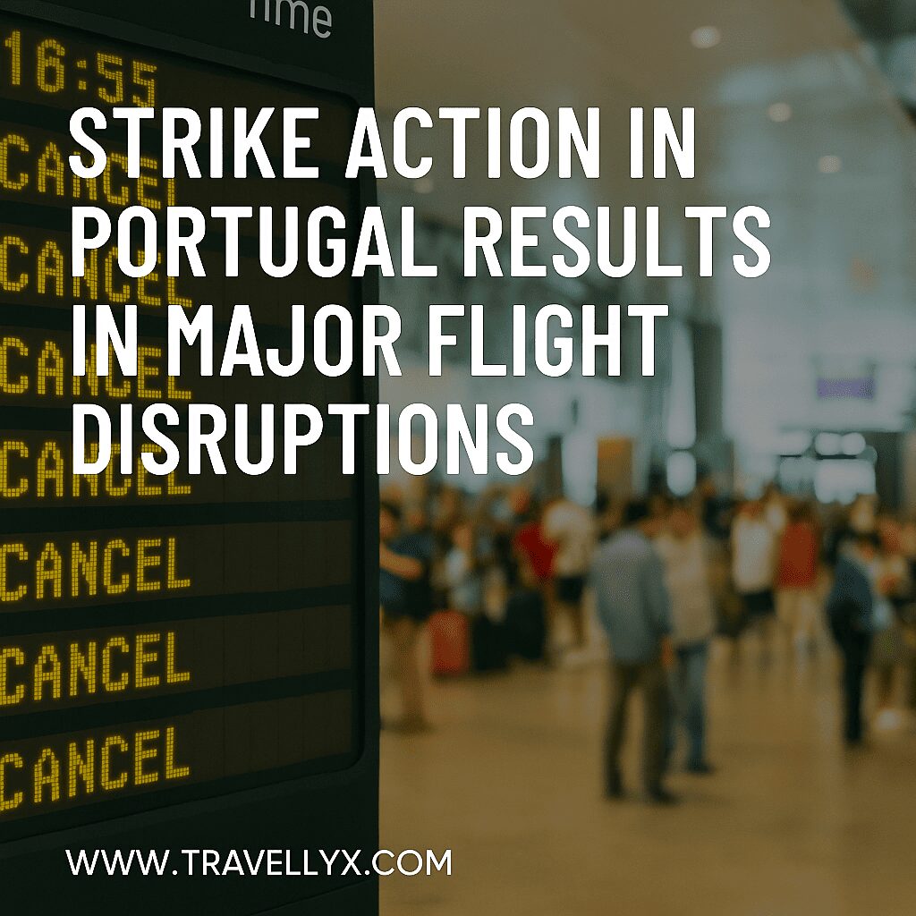 Passengers stranded at Lisbon Airport due to strike action causing major flight disruptions in Portugal